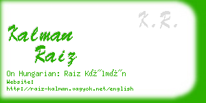 kalman raiz business card